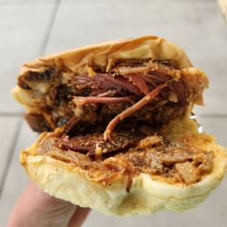 Buc-ee’s - Inside my Carolina Pulled Pork Sandwich