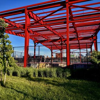 Pier 42 Upland Park - Fitness area underneath metallic structure - Parks Near Me - New York, New York Pier 42 Upland Park - Fitness area underneath metallic structure - Parks Near Me - New York, New York