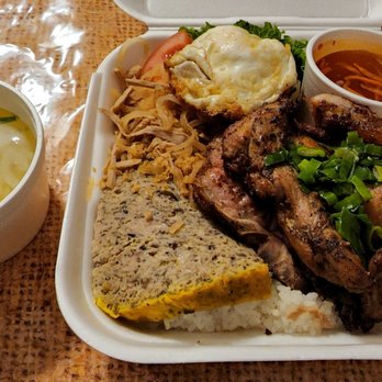 Bun Bo Hue Pho - Rice with grilled pork, grilled chicken, fried egg, steamed eggloaf, and shredded pork, with broth on side - Vietnamese Near Me - North York, Ontario Bun Bo Hue Pho - Rice with grilled pork, grilled chicken, fried egg, steamed eggloaf, and shredded pork, with broth on side - Vietnamese Near Me - North York, Ontario