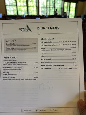 Menu photo 2 Grant Grove Restaurant Hume, CA