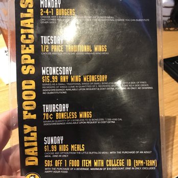 Buffalo Wild Wings - Daily Food Specials - Chicken Wings Near Me - Bismarck, North Dakota