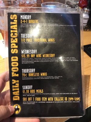 Menu photo 2 Buffalo Wild Wings Bismarck, ND