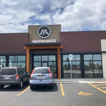 Mazevo Coffee - two cars parked in front of the building - Coffee & Tea Near Me - Billings, Montana