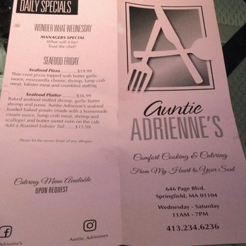 Auntie Adrienne’s - Menu - Salad Near Me - Springfield, Massachusetts