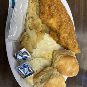 McLean's Restaurant - My Fried Catfish, home fries, fried egg, and biscuits - American Near Me - Richmond, Virginia McLean's Restaurant - My Fried Catfish, home fries, fried egg, and biscuits - American Near Me - Richmond, Virginia