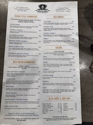 Menu photo 1 Deco Deli Tulsa, OK