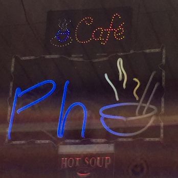 Van's Cafe - a neon sign for phe hot soup - Vietnamese Near Me - West Reading, Pennsylvania
