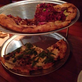 Hydraulic Hearth - Pulled Pork Pizza (top) and Carbonara Pizza (bottom) - Pizza Near Me - Buffalo, New York Hydraulic Hearth - Pulled Pork Pizza (top) and Carbonara Pizza (bottom) - Pizza Near Me - Buffalo, New York