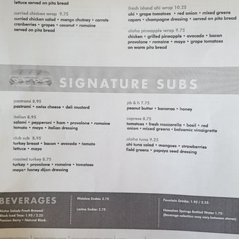 Aloha Salads - Menu - Sandwiches Near Me - Kapolei, Hawaii
