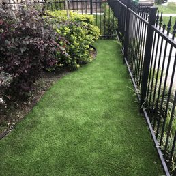 Artificial turf in front lawn Artificial turf in front lawn