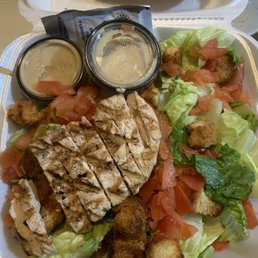 Chicken ceased salad + tomatoes