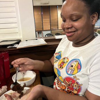 Matjoa Korean BBQ - Leah enjoying her radish wrap! - Korean Near Me - Clearwater, Florida Matjoa Korean BBQ - Leah enjoying her radish wrap! - Korean Near Me - Clearwater, Florida