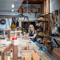 The New Village School - The busy wood shop!
