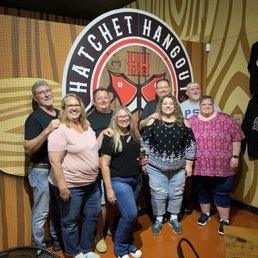 We all learned to throw and get the axes to stick! What a fun date night for this great group of people! We all learned to throw and get the axes to stick! What a fun date night for this great group of people!