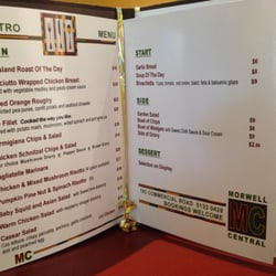 Morwell Central Bar & Bistro - The current menu (16/2/14). Delicious, value for money meals in a relaxed, friendly atmosphere.