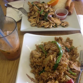 Thai Hut - I ordered Spicy Basil & pork fried rice. It was sooo good! & really spicy. The other dish = ginger chicken with mushroom. Yum! - Thai Near Me - Redding, California Thai Hut - I ordered Spicy Basil & pork fried rice. It was sooo good! & really spicy. The other dish = ginger chicken with mushroom. Yum! - Thai Near Me - Redding, California