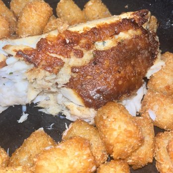 Ambrosia - Crab stuffed flounder with their famous tater tots, fish was amazing tater tots. We're just tater tots. - Steakhouses Near Me - Watersound, Florida Ambrosia - Crab stuffed flounder with their famous tater tots, fish was amazing tater tots. We're just tater tots. - Steakhouses Near Me - Watersound, Florida