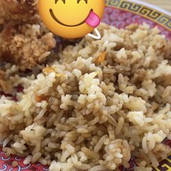 Hong Kong Star - Cashew chicken and rice with sweet and sour sauce on the side