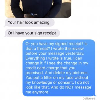 Artizan Salon - This is from the owner Farzana who obviously took my dissatisfaction and request to not text me as a joke. - Hair Salons Near Me - Sherwood, Oregon Artizan Salon - This is from the owner Farzana who obviously took my dissatisfaction and request to not text me as a joke. - Hair Salons Near Me - Sherwood, Oregon