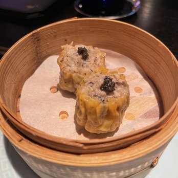 Mott 32 - Sui Mai with black truffle and soft quail egg - Chinese Near Me - Las Vegas, Nevada Mott 32 - Sui Mai with black truffle and soft quail egg - Chinese Near Me - Las Vegas, Nevada