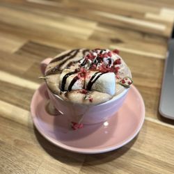 Whose Coffee - Raspberry hot chocolate w oat milk