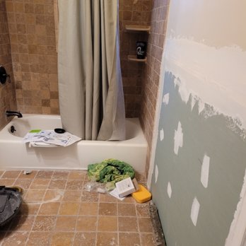 AC Junior's Handyman Services - After tile was removed from bathroom walls. - Handyman Near Me