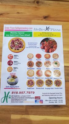 Menu photo 7 Hello Pizza La Canada Flintridge, CA