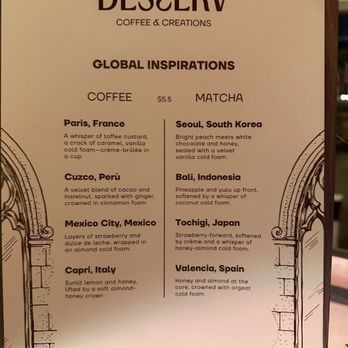 Desserv Coffee & Creations - Menu - Coffee & Tea Near Me - North Palm Beach, Florida Desserv Coffee & Creations - Menu - Coffee & Tea Near Me - North Palm Beach, Florida