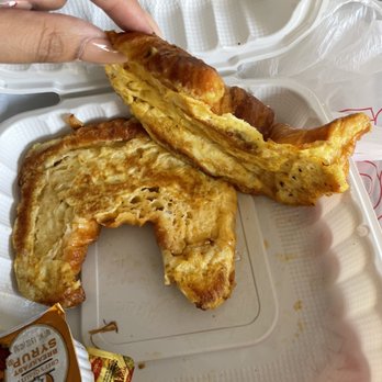 Mikayla's Cafe - Gross. Legit an omelette in a croissant with powdered sugar. This cost me $20. - American Near Me - Santa Clara, California Mikayla's Cafe - Gross. Legit an omelette in a croissant with powdered sugar. This cost me $20. - American Near Me - Santa Clara, California