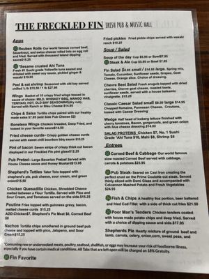 Menu photo 1 Freckled Fin Irish Pub Holmes Beach, FL