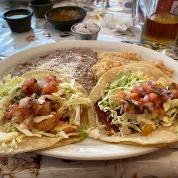 4 Serrano's Mexican Grill - One fish one shrimp taco both amazing ! Don't forget too try the pico! - Mexican Near Me - Norco, California