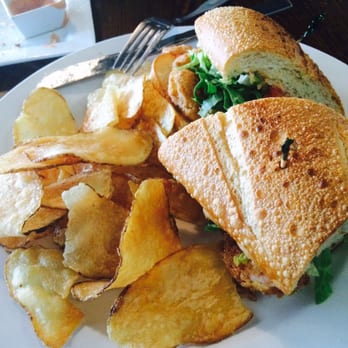 Ricos World Kitchen - Shrimp po boy with house chips. Very delicious. - New American Near Me - Buford, Georgia
