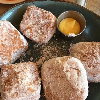 Great Maple - Powdered Sugar Beignets with Lemon Curd - New American Near Me - Newport Beach, California Great Maple - Powdered Sugar Beignets with Lemon Curd - New American Near Me - Newport Beach, California