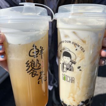 Gotcha Tea - Four Seasons Tea and Mango Green Milk Tea - Coffee & Tea Near Me - Costa Mesa, California