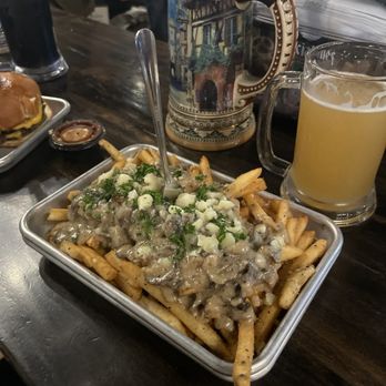 Stein - Poutine with mushroom gravy. - Beer Bar Near Me - Leavenworth, Washington Stein - Poutine with mushroom gravy. - Beer Bar Near Me - Leavenworth, Washington