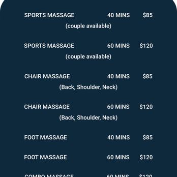 King Spa - Treatment menu/pricing - Massage Therapy Near Me - Chantilly, Virginia