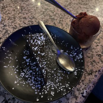 Cucina Baci - Flourless chocolate cake and raspberry gelato - Wine Tasting Room Near Me - Atlanta, Georgia