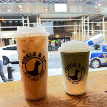 Bibble & Sip - Lavender Latte & Matcha Jasmine Latte - Coffee & Tea Near Me - New York, New York Bibble & Sip - Lavender Latte & Matcha Jasmine Latte - Coffee & Tea Near Me - New York, New York