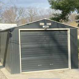 Exterior outside entrance of J & B Garage Doors - After panels were replaced and door was serviced - Smithsburg, Maryland Exterior outside entrance of J & B Garage Doors - After panels were replaced and door was serviced - Smithsburg, Maryland