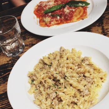 Pepe Giallo - Fusilli Norcina with sausage & parsley and Ravioli! Extremely good! - Italian Near Me - New York, New York