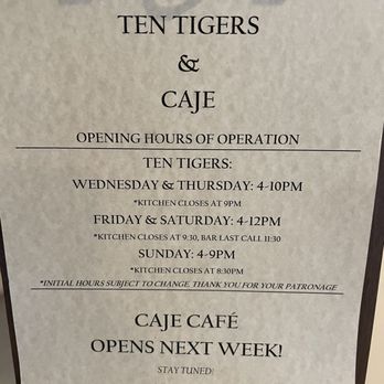 Ten Tigers - Hours of Operation - Cocktail Bars Near Me - Ventura, California Ten Tigers - Hours of Operation - Cocktail Bars Near Me - Ventura, California