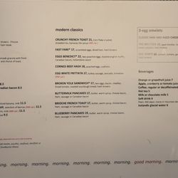 Marre & Allen Bar & Kitchen - Breakfast menu