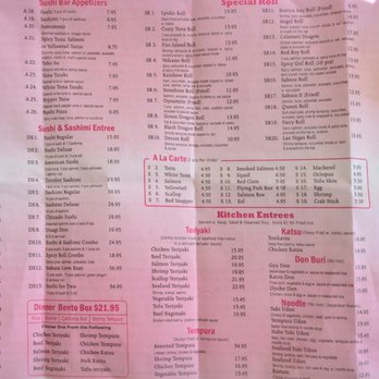 Sakura - Menu - Sushi Bars Near Me - St. Joseph, Missouri Sakura - Menu - Sushi Bars Near Me - St. Joseph, Missouri