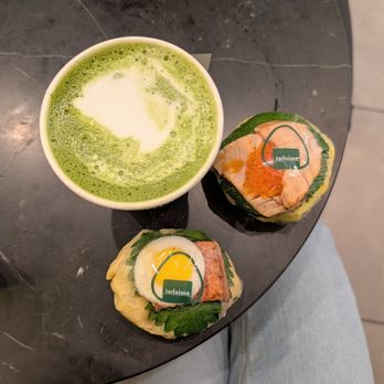 Tadaima - Inner Sunset - Hot matcha latte (6.25). Shiso salmon onigiri (8.50). Shiso unagi onigiri (8.50) - Coffee & Tea Near Me - San Francisco, California Tadaima - Inner Sunset - Hot matcha latte (6.25). Shiso salmon onigiri (8.50). Shiso unagi onigiri (8.50) - Coffee & Tea Near Me - San Francisco, California