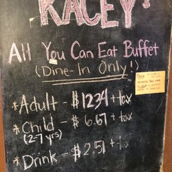 Kacey's Home Cooking Buffet - The prices. There is a Senior discount that is not shown here.