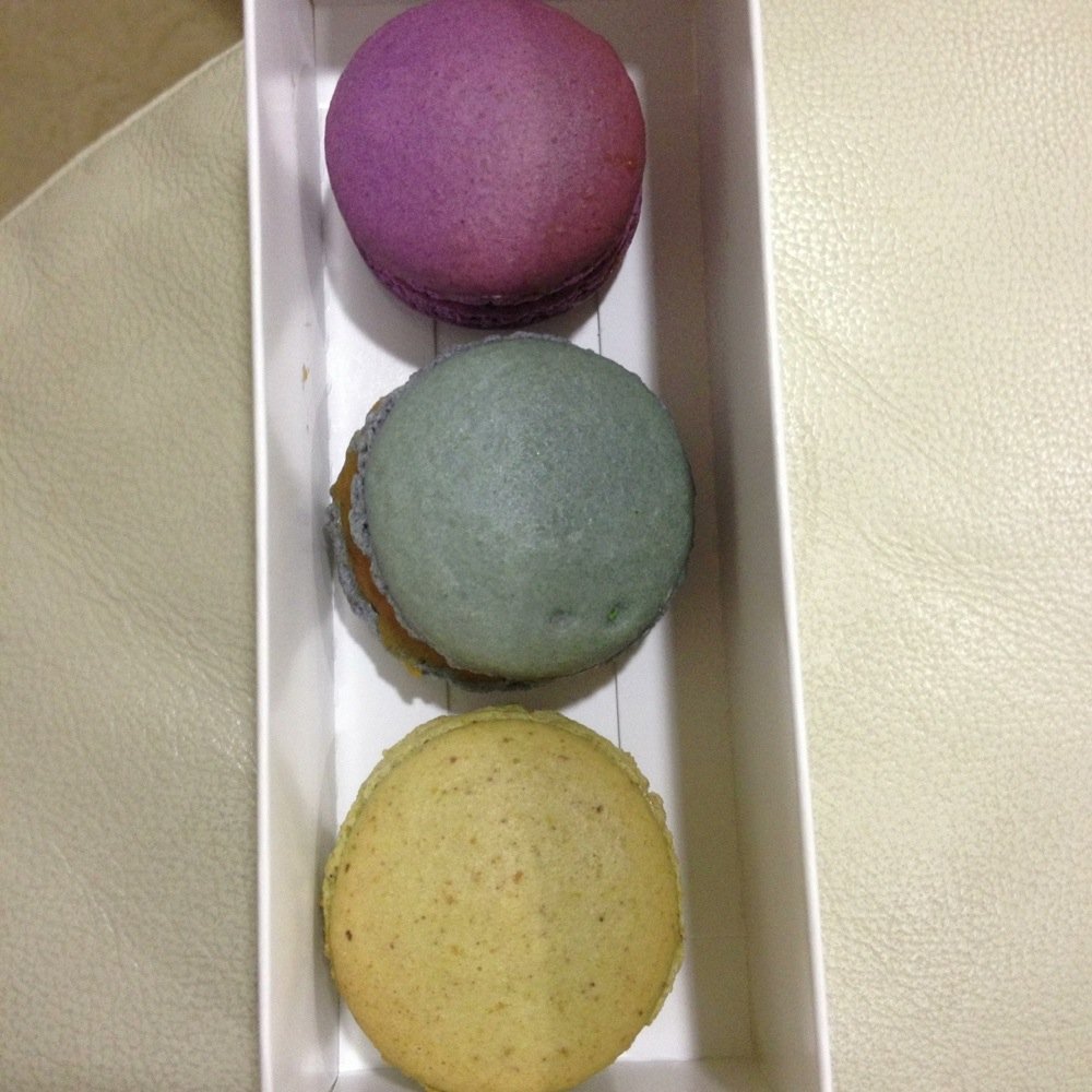 7 Leaves Cafe - Vanilla chai, salted caramel, and pistachio macarons. All really good. - Coffee & Tea Near Me - Cypress, California