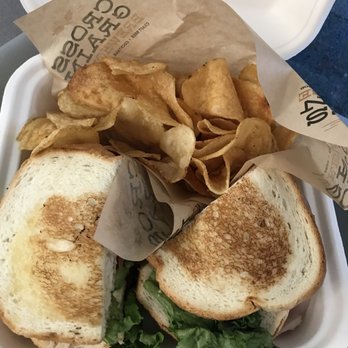 Cross Grain Brewhouse - Huge club sandwich to go.  Chips were amazing side - American Near Me - Boise, Idaho