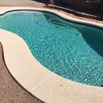 Budget Pool Builders - My pool after Tony and his men installed new tile and Pebble finish. Great Job! - Pool & Hot Tub Service Near Me - Mesa, Arizona