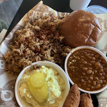 Tickle My Ribs - BBQ pork, potato salad, hush puppies, baked beans - Barbeque Near Me - Indian Trail, North Carolina Tickle My Ribs - BBQ pork, potato salad, hush puppies, baked beans - Barbeque Near Me - Indian Trail, North Carolina
