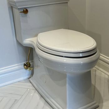 Fields Water Drain & Repair - Kohler toilet installation with matching gold to match all of the fixtures in the bathroom - Water Heater Installation/Repair Near Me Fields Water Drain & Repair - Kohler toilet installation with matching gold to match all of the fixtures in the bathroom - Water Heater Installation/Repair Near Me
